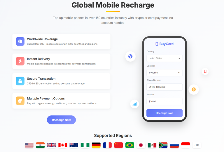 Global Mobile Recharge，Top Up Any Phone with Cryptocurrency