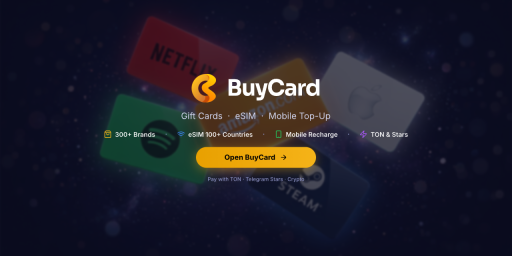 BuyCard - Gift Cards eSIM Mobile Top-Up in Telegram