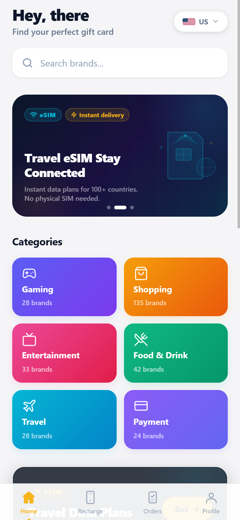 BuyCard Telegram Mini App Homepage