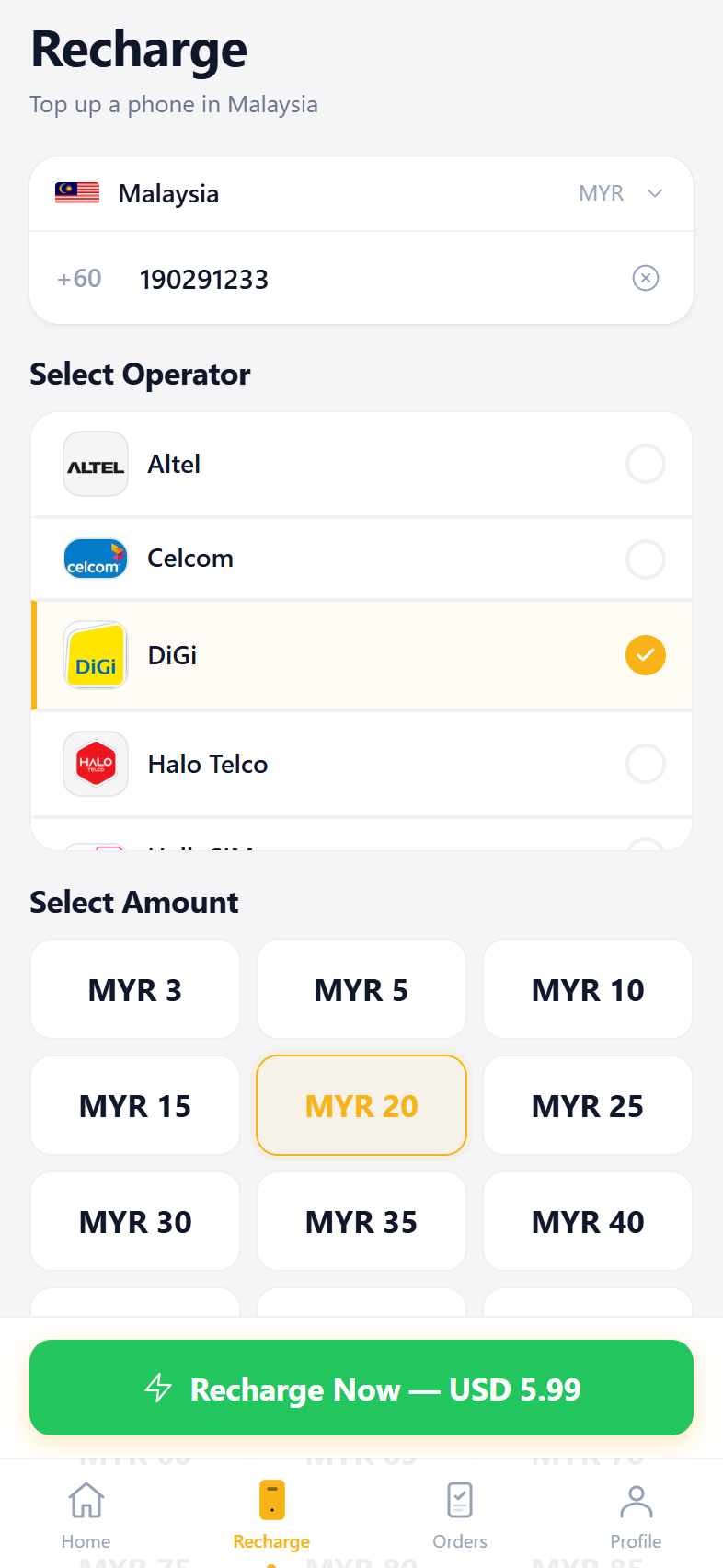 BuyCard Mobile Top-Up
