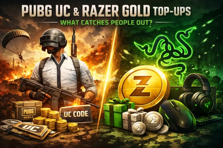 PUBG Mobile UC and Razer Gold gaming gift cards top-up guide
